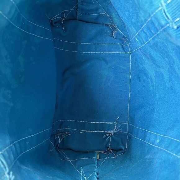 Vintage LL Bean Boat Tote Bag Medium Teal Green Trim Heavy Canvas USA Made - Picture 7 of 9